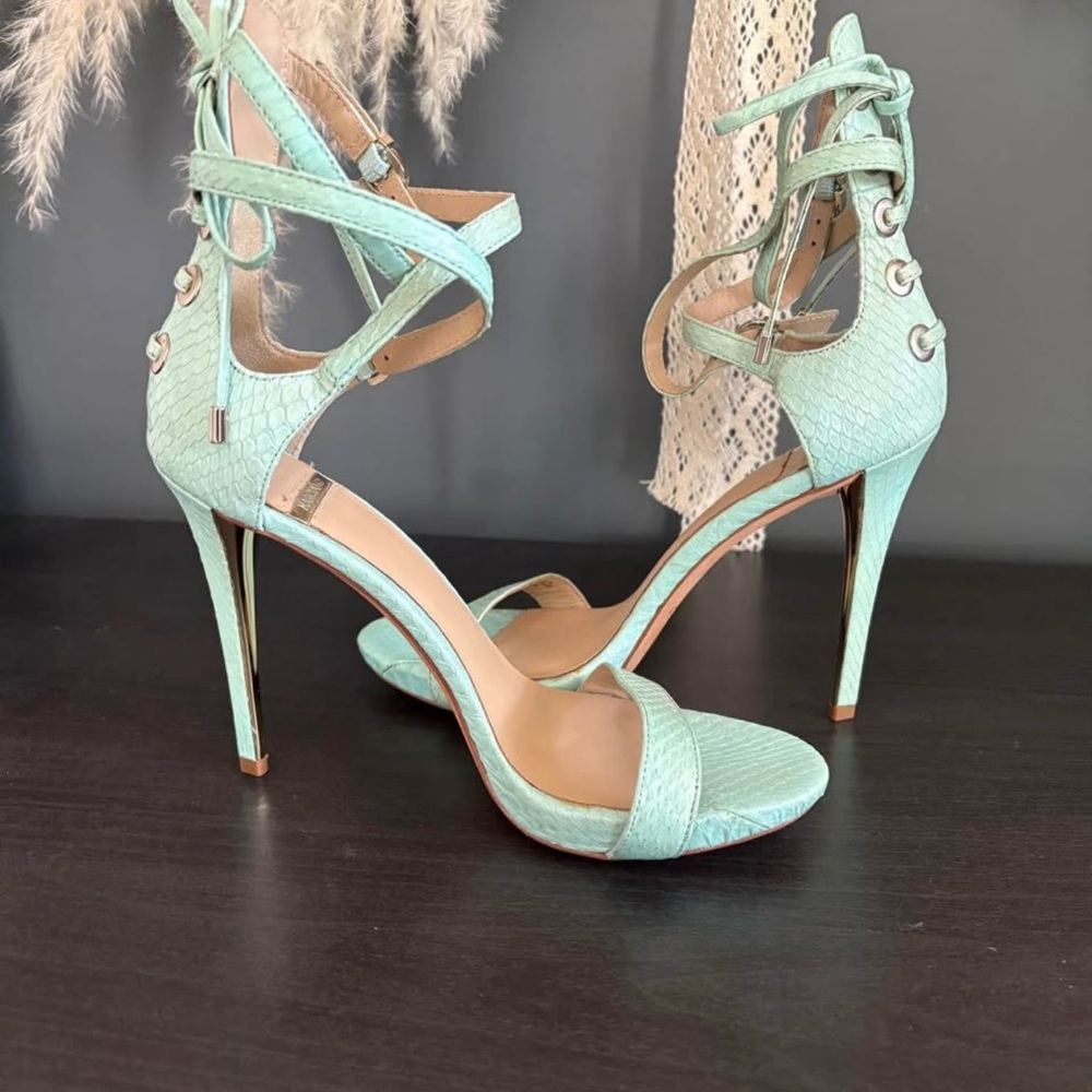 Marciano Mint Green Lace-Up Heels